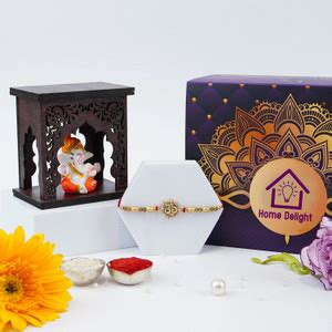 Home Delight Designer TempleGanesh03 Mauli Thread Showpiece, Rakhi Set ...