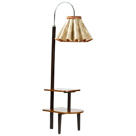 1930s Art Nouveau Torchiere Floor Lamp with Marble Base and Fluted ...