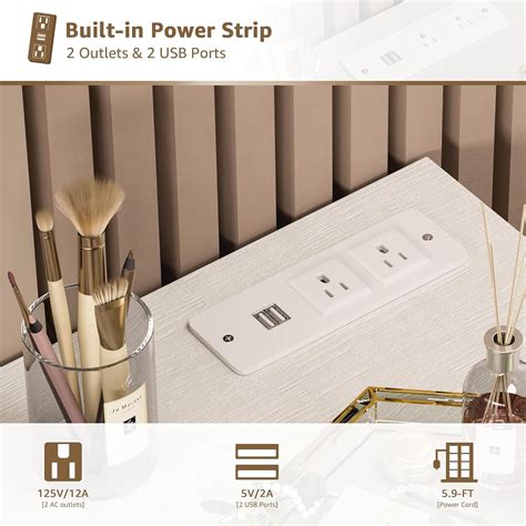 KAI-ROAD White Vanity Table with Lighted Mirror - 47“ White India | Ubuy