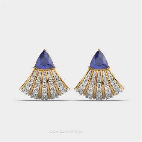 Buy Blue Fanfare Dazzling Diamond Studs At Jewelbox