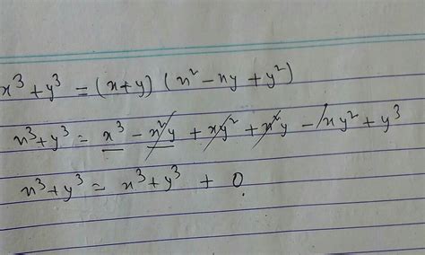 verify:- x3 + y3 = (x+y)(x2 + xy + y2) - Brainly.in