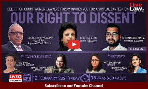 LIVE NOW: Webinar ON 'OUR RIGHT TO DISSENT'- Justice Dipak Gupta ...