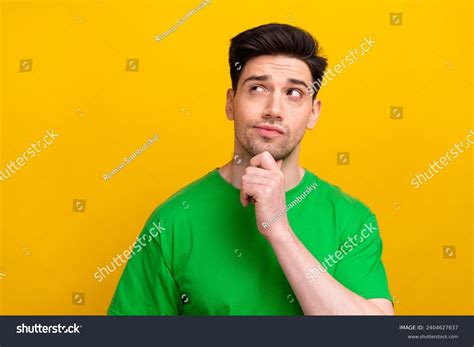 Portrait Young Businessman Touch Chin Looking Stock Photo 2404627637 ...