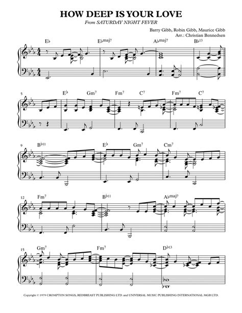 Image result for How Deep Is Your Love Piano Tutorial