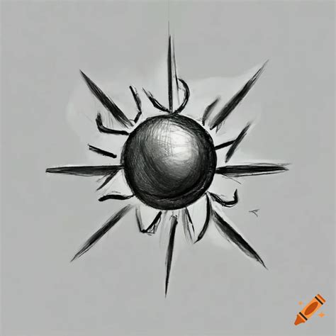 Realistic Sun Pencil Drawing
