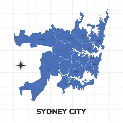 Sydney city map illustration map of the city in australia | Premium Vector