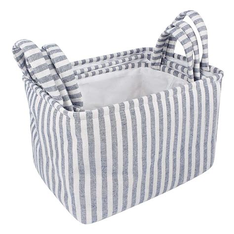 HomeStorie Foldable Storage Basket Bins Organizer, Pack of 3, Blue ...