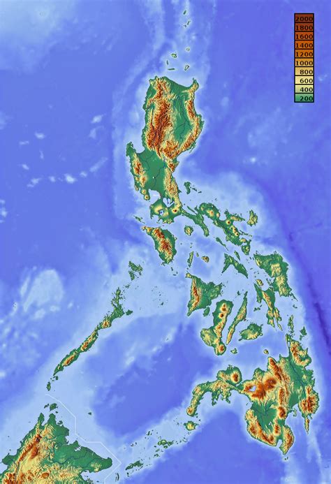 Large detailed elevation map of Philippines | Philippines | Asia | Mapsland | Maps of the World