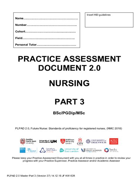 Fillable Online Nursing Practice Assessment Document 2.0 (PAD) Guide ...