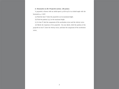 Image result for 2D Projectile Motion