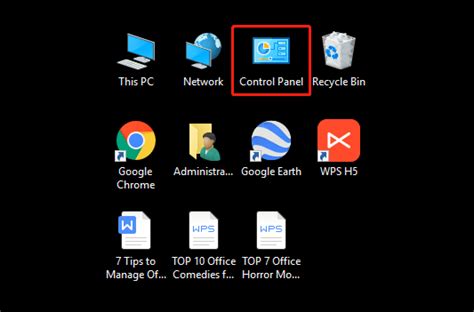 Image result for Show Control Panel On Desktop