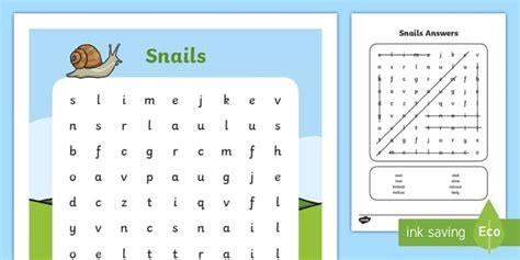 Snails Word Search (teacher made) - Twinkl