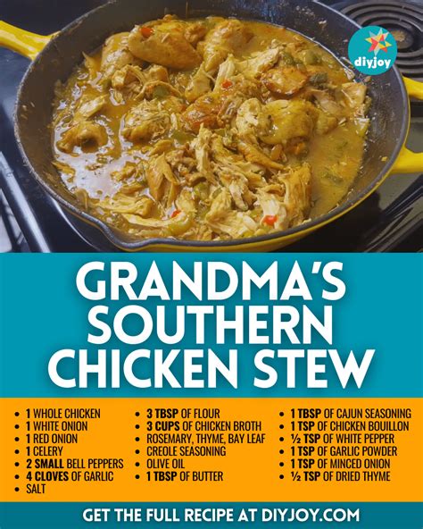 Grandma's Southern Chicken Stew Recipe - DIY Joy