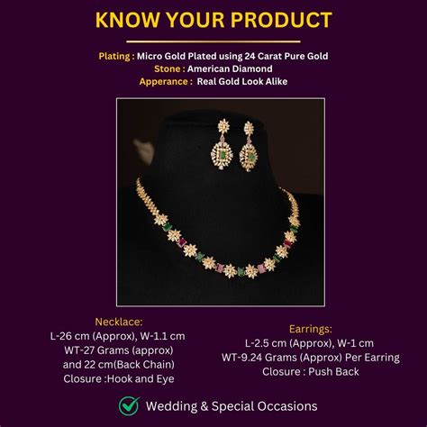 Micro Gold Plated AD Stone Flower Design Jewellery Set - Sasitrends