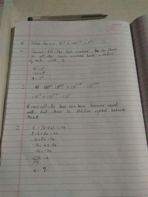 solve for x: 81^-2÷729^1-x= 9^2x. - Brainly.in