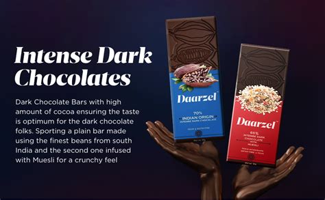 Ambriona Daarzel Vegan Dark Chocolate Bar with 70% & 45% Cocoa, Roasted ...