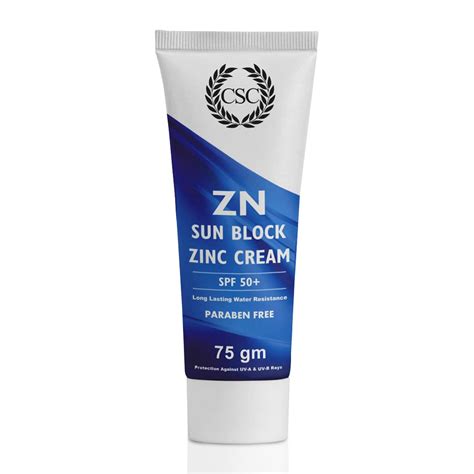 CSC ZN Sunblock Zinc Oxide Cream - SPF 50+ Broad Spectrum Sports ...