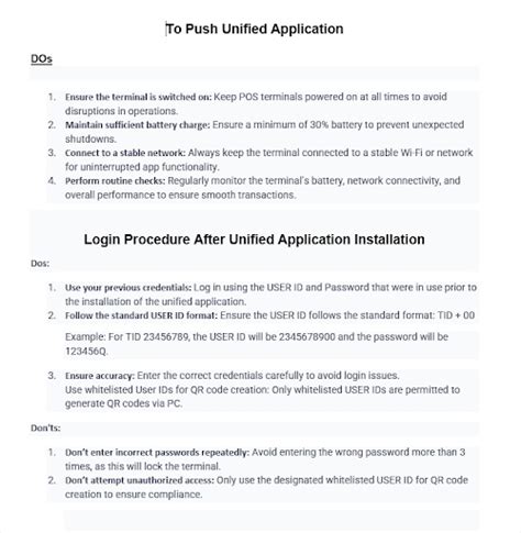 Instructions regarding updation of Unified Appplication in SBI POS Machine