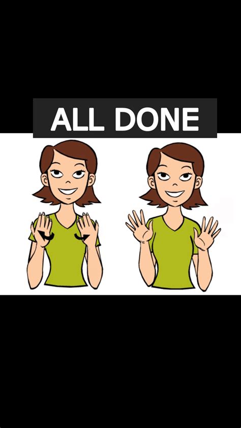 All Done Printable Sign Language - All For One