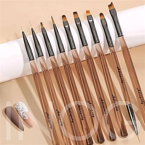 Buy INOG 9Pcs Nail Art Brushes,Nail Art Tool Set, Nail Dotting Tools ...