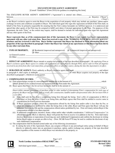 nc buyer agency agreement - Blank Fillable Template | Fill Out, Print ...