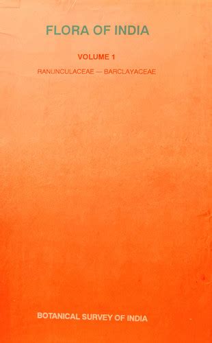 Flora of India Volume 1 - Ranunculaceae - Barclayaceae | Arshuma Famous ...