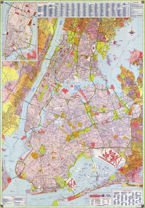 Large scale road map of New York city with street names | New York | New York state | USA | Maps ...