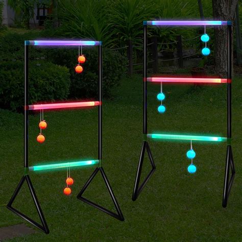 Amazon.com: Shappy Light up Ladder Ball Set Outdoor Lawn Ladder Toss ...