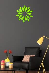 ADVAIT DESIGNS 50.8 cm golden acrylic flower wall sticker Self Adhesive ...