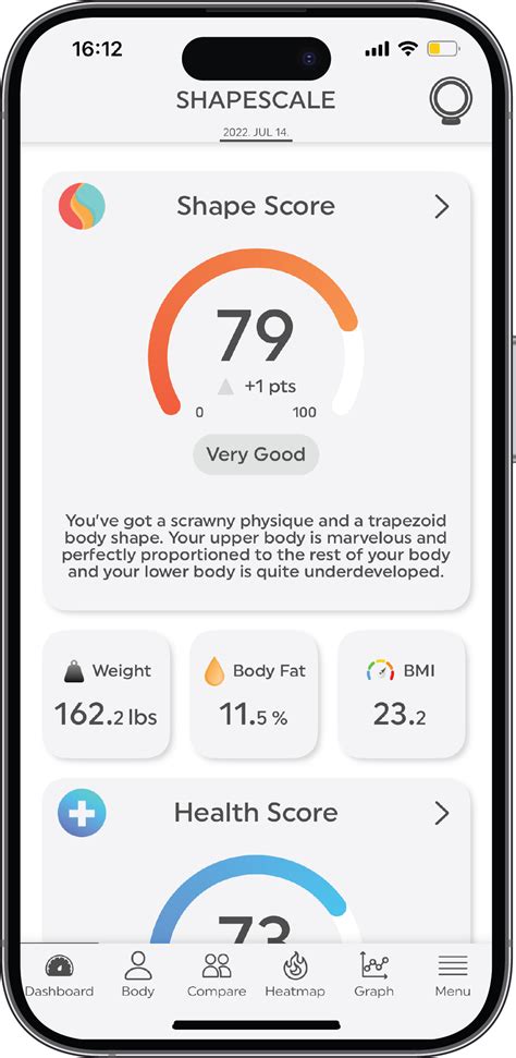 ShapeScale: Body Composition ShapeScale App Features 的图像结果