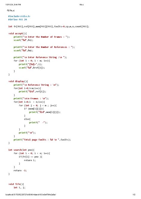 OSCombine - OS practical solutions - fifo #include #define MAX 20 int ...