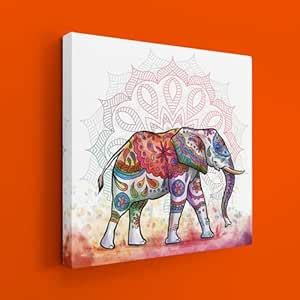 Ritwika's Elephant With Mandala Rangoli Colors Artwork Modern Wall Art ...