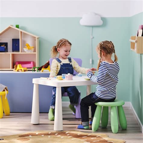 MAMMUT children's stool, in/outdoor/light green - IKEA