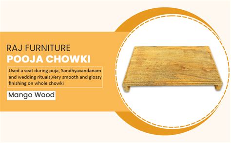 Raj Furniture Mango Wood Pooja Chowki Pooja Bajot Pooja Peeta Pidha ...