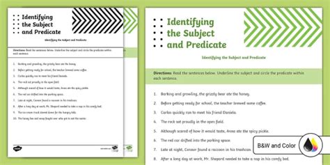 Image result for Subject Predicate 3rd Grade