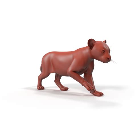 Panther Cub Wary Pose for 3D Print 3D model | 3D Molier International