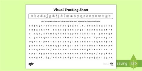 Visual Tracking Worksheet / Worksheet