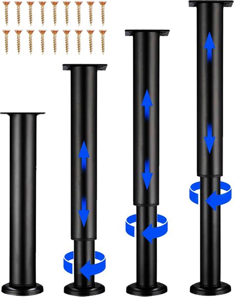 Amazon.com: Olldag 4 Pcs Adjustable Height Bed Support Furniture Legs ...