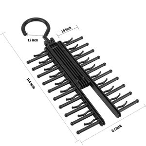 ZIBUYU® Hanger for 20 Tie Organizer with Non-Slip Clips, Cupboard ...