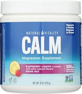Natural Vitality Natural Magnesium Calm Raspberry-Lemon - 8 oz : Amazon ...