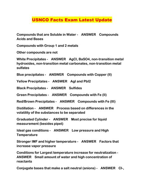 SOLUTION: Usnco facts exam latest update - Studypool