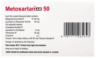 Metosartan Am 50 Tablet 10 - Uses, Side Effects, Dosage, Price | Truemeds
