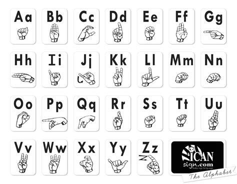 Sign Language Printable Flash Cards