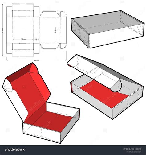 Cardboard Box Postal Mail Internal Measurement: immagine vettoriale stock (royalty free ... - measurement of box
