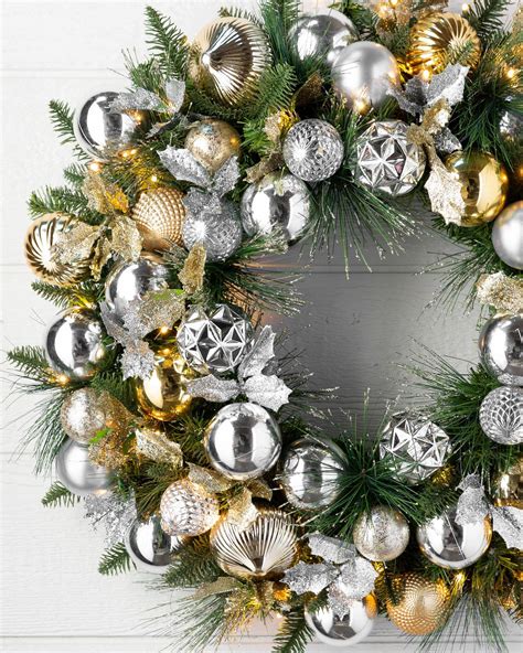 Outdoor Silver & Gold Wreath by Balsam Hill | Artificial christmas ...