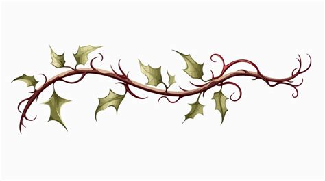 Elegant thorn branch and vine natural pattern | Premium AI-generated vector