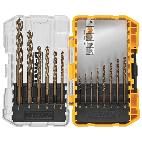 DEWALT 14-Piece Assorted Cobalt Alloy Steel Jobber Length Twist Drill ...