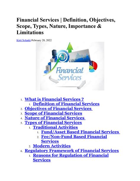 Financial Services - What is Financial Services? 1. Definition of ...