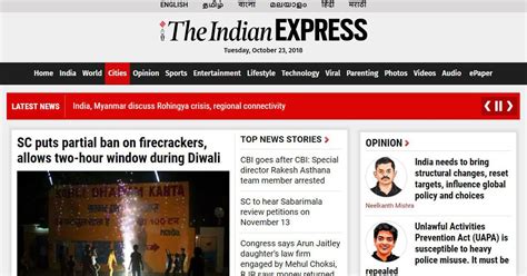 Indian Express website back online after going down for several hours