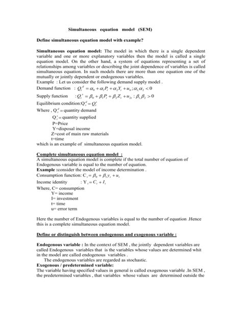 Image result for Simultaneous Equation Regression Model